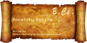 Beretzky Csilla névjegykártya
